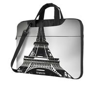 ADAhgu Borsa per computer portatile leggera e versatile con stampa Torre Eiffel di Parigi, nera, elegante e protettiva, per viaggi di lavoro, Nero , 14 inch