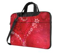 ADAhgu Borsa per computer portatile leggera e versatile per San Valentino con stampa a cuore rosso e fiore, Nero , 14 inch