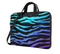 ADAhgu Borsa per computer portatile, leggera e versatile per viaggi di lavoro, con stampa a strisce zebrate, elegante, protettiva, colore: viola, blu, verde, Nero , 13 inch
