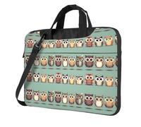 ADAhgu Borsa per computer portatile leggera e versatile per viaggi di lavoro con stampa simpatica con gufi, elegante e protettiva, Nero , 15.6 inch