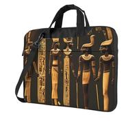 ADAhgu Borsa per laptop con stampa di geroglifici egiziani antichi ed eleganti e protettivi, leggera e versatile per viaggi di lavoro, Nero, 14 inch