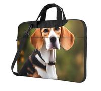 ADAhgu Borsa per laptop elegante e protettiva con stampa di cane Beagle, leggera e versatile per viaggi di lavoro, Nero , 15.6 inch