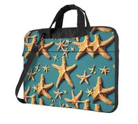 ADAhgu Borsa per laptop elegante e protettiva con stampa di stelle marine sulla spiaggia, leggera e versatile per viaggi di lavoro, Nero , 14 inch