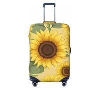 ADAhgu Carino Girasole Stampa Alla Moda Valigia Copertura Personalizzata Protezione Bagagli per Viaggi e Affari, Nero , M