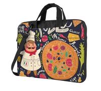 ADAhgu Chef Pizza Stampa Elegante E Protettiva Laptop Bag Leggero E Versatile Per Il Lavoro Viaggio, Nero , 15.6 inch