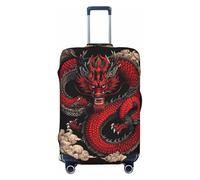 ADAhgu Copertura della valigia alla moda della stampa del drago magico della protezione dei bagagli personalizzata per viaggi e affari, Nero , L