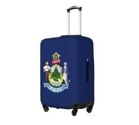 ADAhgu Copertura della valigia della stampa della bandiera dello stato del Maine alla moda protezione per bagagli personalizzata per viaggi e affari, Nero , M