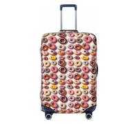 ADAhgu Copertura elastica per valigie con stampa di diversi sapori di ciambelle, universale, elastica, per la casa, per viaggi di lavoro, Nero , S, Bagaglio a mano