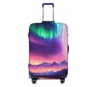 ADAhgu Copertura elastica per valigie con stampa di luci del nord scure, universale, elastica, per la casa, per viaggi di lavoro, Nero , XL, Bagaglio a mano