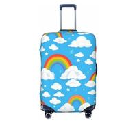 ADAhgu Copertura elastica universale per valigie con stampa arcobaleno e nuvole di pioggia, protezione per bagagli per casa e viaggi di lavoro, Nero , M, Bagaglio a mano
