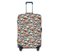 ADAhgu Copertura elastica universale per valigie con stampa di stelle marine, protezione per bagagli per casa e viaggi d'affari, Nero , XL, Bagaglio a mano