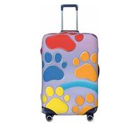 ADAhgu Copertura elastica universale per valigie con stampa di zampe di cane e gatto, arcobaleno, protezione per bagagli per casa e viaggi di lavoro, Nero , M, Bagaglio a mano