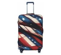 ADAhgu Copertura elastica universale per valigie con stampa patchwork con bandiera americana, protezione per bagagli per la casa, viaggi d'affari, Nero , S, Bagaglio a mano