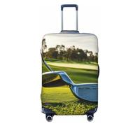 ADAhgu Copertura elastica universale per valigie da golf con stampa di mazze da golf, protezione per bagagli per la casa, viaggi di lavoro, Nero , L, Bagaglio a mano
