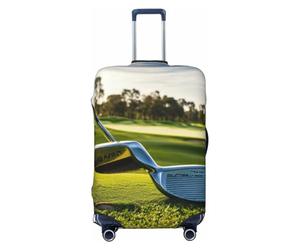 ADAhgu Copertura elastica universale per valigie da golf con stampa di mazze da golf, protezione per bagagli per la casa, viaggi di lavoro, Nero , M, Bagaglio a mano