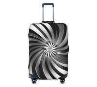 ADAhgu Copertura per valigia alla moda con stampa a illusione ottica di spin personalizzato protezione per bagagli per viaggi e affari, Nero , S