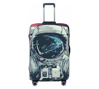 ADAhgu Copertura per valigia alla moda con stampa astronauta lunare, protezione per bagagli personalizzata per viaggi e affari, Nero , L