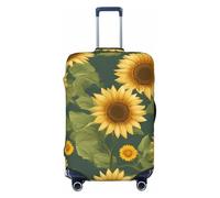 ADAhgu Copertura per valigia alla moda con stampa di girasole in fiore Protezione per bagagli personalizzata per viaggi e affari, Nero , XL