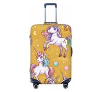 ADAhgu Copertura per valigia alla moda con stampa di unicorno, protezione per bagagli personalizzata per viaggi e affari, Nero , L