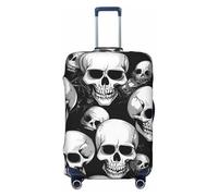 ADAhgu Copertura per valigie alla moda con stampa di teschio punk bianco personalizzato per viaggi e affari, Nero , L