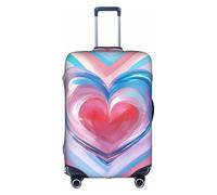 ADAhgu Copertura protettiva per valigia, lavabile, con stampa di cuori arcobaleno, protezione per bagagli da viaggio, con cerniera nascosta, bianco, M