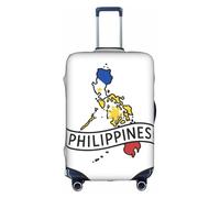 ADAhgu Copertura protettiva per valigie con stampa di mappa delle Filippine, lavabile, da viaggio, con cerniera nascosta, bianco, M