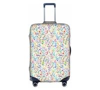 ADAhgu Custodia protettiva per valigie con stampa di note musicali, lavabile, da viaggio, con cerniera nascosta, bianco, M