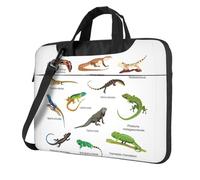 ADAhgu Diversi tipi di lucertola stampa elegante e protettiva borsa per computer portatile leggera e versatile per viaggi di lavoro, Nero , 14 inch