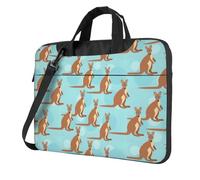 ADAhgu Divertente borsa per laptop con stampa di Kangaroo Zoo, elegante e protettiva, leggera e versatile per viaggi di lavoro, Nero , 14 inch