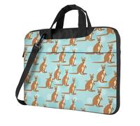 ADAhgu Divertente borsa per laptop con stampa di Kangaroo Zoo, elegante e protettiva, leggera e versatile per viaggi di lavoro, Nero , 14 inch