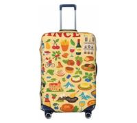 ADAhgu Francia Cultura Alimentare Stampa Artistica Stampa Alla Moda Valigia Copertura Personalizzata Protezione Bagagli per Viaggi e Affari, Nero , S