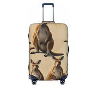 ADAhgu Funny for Kangaroo Zoo Print Fashion Valigie Cover Personalizzata per Viaggi e Affari, Nero , L