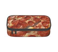 ADAhgu Grande astuccio con stampa 3D di pizza e peperoni per la scuola, per studenti, viaggi, professionisti
