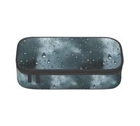 ADAhgu Grande astuccio per matite con stampa a gocce di pioggia su vetro, per la scuola, per studenti, viaggi, professionisti