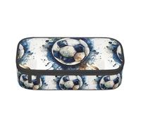 ADAhgu Grande astuccio portapenne con stampa pallone da calcio, materiale scolastico, viaggi, studenti, professionisti