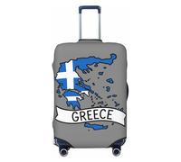 ADAhgu Grecia Mappa Stampa Alla Moda Valigia Copertura Personalizzata Bagagli Protector per Viaggi e Affari, Nero , XL