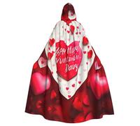 ADAhgu Happy Valentine'S Day Stampa Mantello con Cappuccio Unisex Costume Per Carnevale Cosplay Accessorio Vampiro Party Supplies