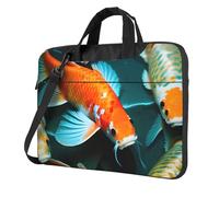 ADAhgu Hd Koi Fish Print Elegante e Protettiva Laptop Bag Leggero e Versatile Per Viaggi di Lavoro, Nero , 14 inch