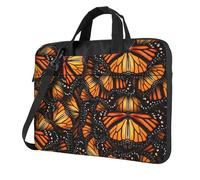 ADAhgu Heaps Of Orange Monarch Butterflies Print elegante e protettiva borsa per computer portatile leggera e versatile per viaggi di lavoro, Nero , 14 inch