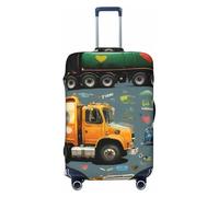 ADAhgu I Love Garbage Trucks stampa alla moda valigia copertura personalizzata per bagagli per viaggi e lavoro, Nero , M