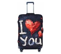 ADAhgu I Love You Parole con Cuori Stampa Alla Moda Valigia Copertura Personalizzata Per Viaggi e Affari, Nero , XL