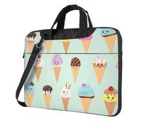 ADAhgu Ice Cream Cones Stampa Elegante E Protettiva Laptop Bag Leggero E Versatile Per Il Lavoro Viaggi, Nero , 13 inch