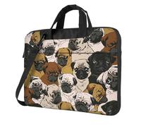 ADAhgu Imagen De Pug Print Borsa per computer portatile elegante e protettiva leggera e versatile per viaggi di lavoro, Nero , 13 inch