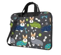 ADAhgu Indossare vestiti Corgi Dog stampa elegante e protettiva borsa per computer portatile leggera e versatile per viaggi di lavoro, Nero , 15.6 inch