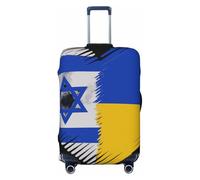 ADAhgu Israele e Ucraina stampa alla moda valigia copertura personalizzata bagagli Protector per viaggi e affari, Nero , L