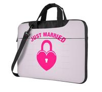 ADAhgu Just Married, borsa elegante e protettiva per computer portatile, leggera e versatile per viaggi di lavoro, Nero , 14 inch