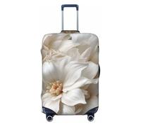 ADAhgu La copertura alla moda della valigia della stampa del fiore bianco ha personalizzato la protezione dei bagagli per il viaggio e, Nero , L