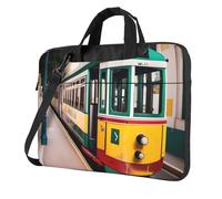 ADAhgu Lisbon Tram Pattern Print Elegante e Protettiva Laptop Bag Leggero e Versatile Per Viaggi di Lavoro, Nero , 15.6 inch