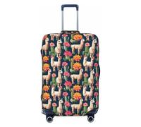 ADAhgu Llama Alpaca Cactus Fiore Stampa Elasticizzata Copertura Universale Elastico Casa Bagagli di Casa Viaggio di Lavoro, Nero , M, Bagaglio a mano