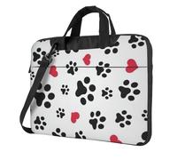ADAhgu Love Cat Paw Heart Puppy Foot Print Borsa elegante e protettiva per computer portatile leggera e versatile per viaggi di lavoro, Nero , 15.6 inch